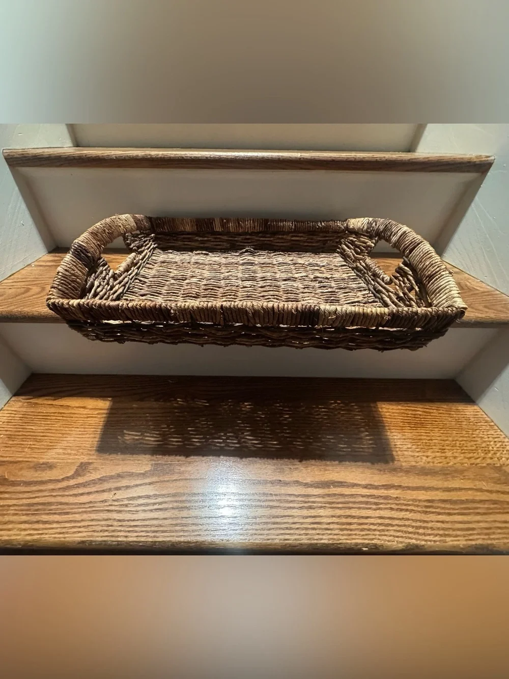 Woven Serving Tray - Brown